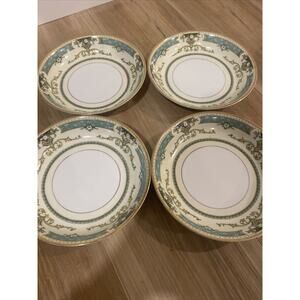 Noritake Beauvais 7.5” Bowls Set Of 4 Fine China Gold Rim Made In Japan